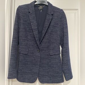 #304 New WOT DKNY Women's Collar One Button Long Sleeves Blazer Blue Size 10